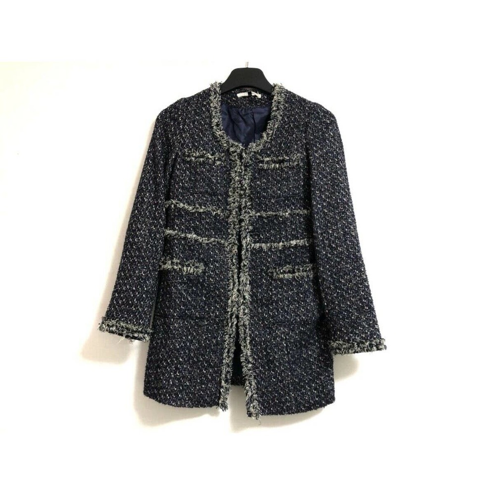 Mercury Duo Tweed Fringe Long Sleeve Coat